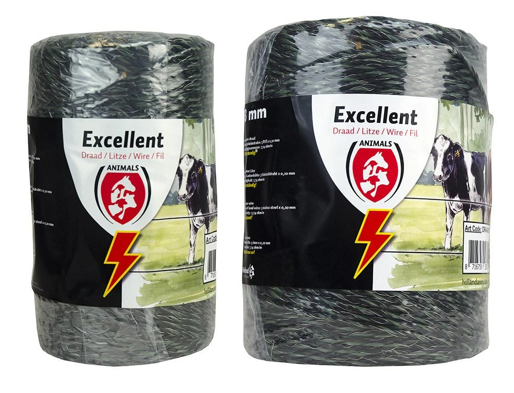 Draad Excellent 400 m zwart / groen Draad Excellent 400 M Zwart / Groen -Dierbenodigdheden Serie Winkel 30173