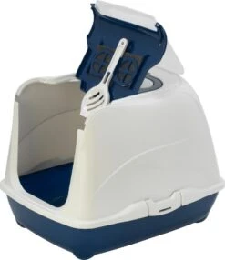 Moderna Kattenbak Flip Cat Blue Berry 3 Moderna Kattenbak Flip Cat Blue Berry -Dierbenodigdheden Serie Winkel 5412087007950 open