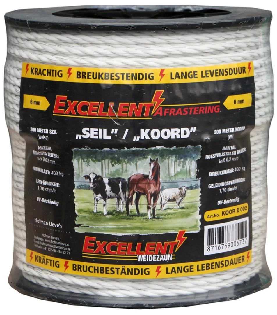 Koord Excellent Eco 200 m / 6 mm wit Koord Excellent Eco 200 M / 6 Mm Wit -Dierbenodigdheden Serie Winkel 7732