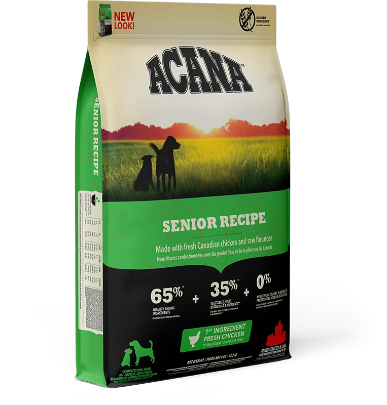 Acana Dog hondenvoer Senior Recipe 6 kg Acana Dog Hondenvoer Senior Recipe 6 Kg -Dierbenodigdheden Serie Winkel ACANA Dog Senior Recipe Front Right 6kg