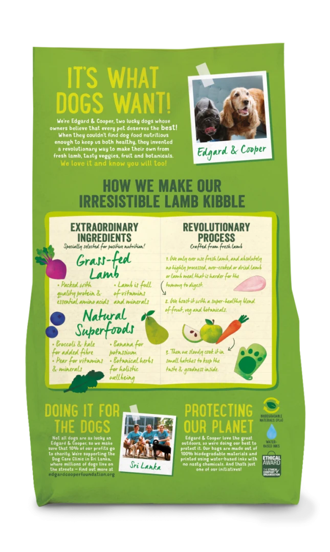Edgard & Cooper hondenvoer Adult graslam 2,5 kg Edgard & Cooper Hondenvoer Adult Graslam 2,5 Kg -Dierbenodigdheden Serie Winkel