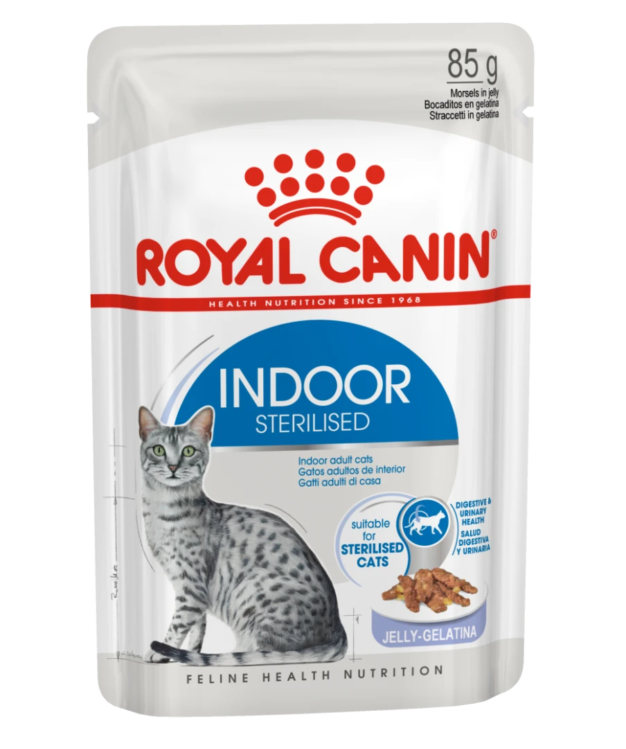 Royal Canin kattenvoer Indoor in Jelly 12 x 85 gr Royal Canin Kattenvoer Indoor In Jelly 12 X 85 Gr -Dierbenodigdheden Serie Winkel Indoor in Jelly Pouch