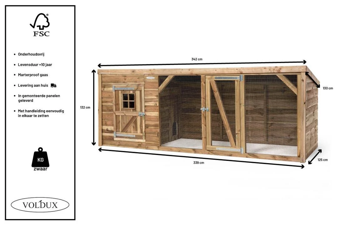 Voldux Kippen- of konijnenhok Brit XL Voldux Kippen- Of Konijnenhok Brit XL -Dierbenodigdheden Serie Winkel